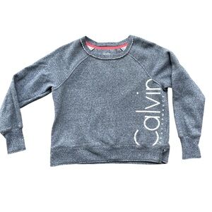 Calvin Klein performance  heather grey pull over cropped sweatshirt size medium